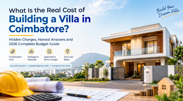 Real cost of building a villa in Coimbatore 2026 — hidden charges and honest budget guide by LANS Promoters